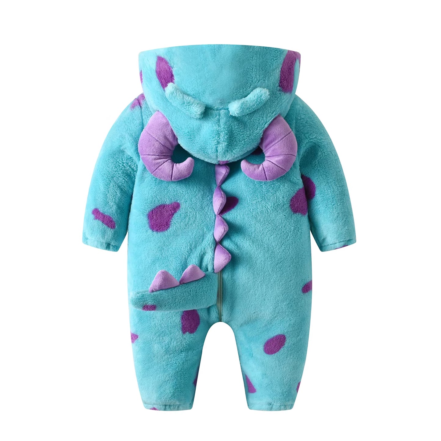 Infant Fleece Jumpsuit Cartoon Animal Horn Hooded Warm Thicken Winter Rompers Outwear Snowsuit for Baby Girls and Boys