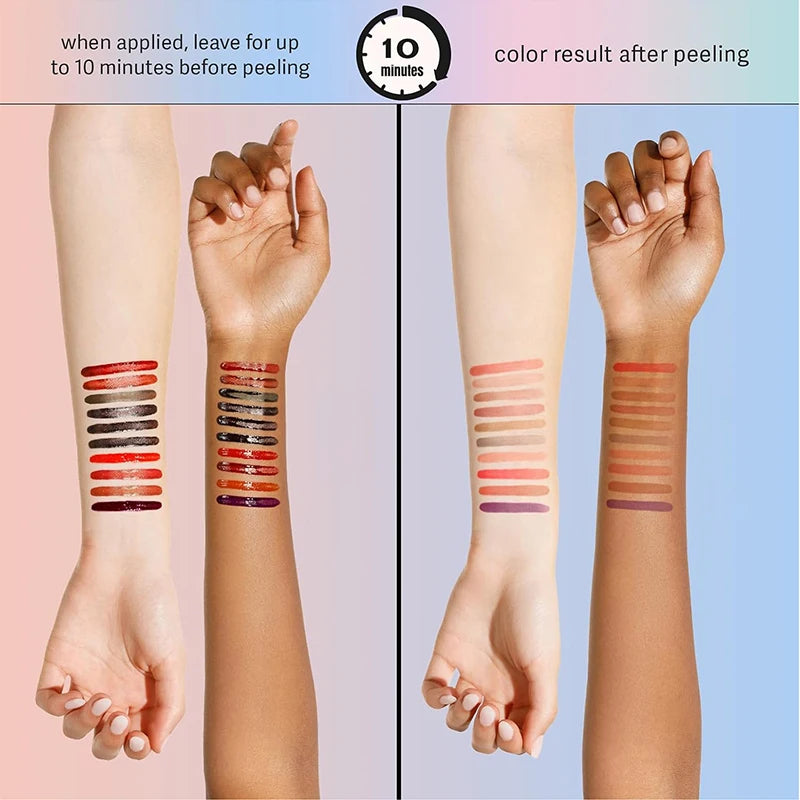 Lip Liner Waterproof Peel off Tattoo Lip Gloss Waterproof Long Lasting Matte Lip Tint Brown Contour Tear-Off Lips Stain Cosmetic